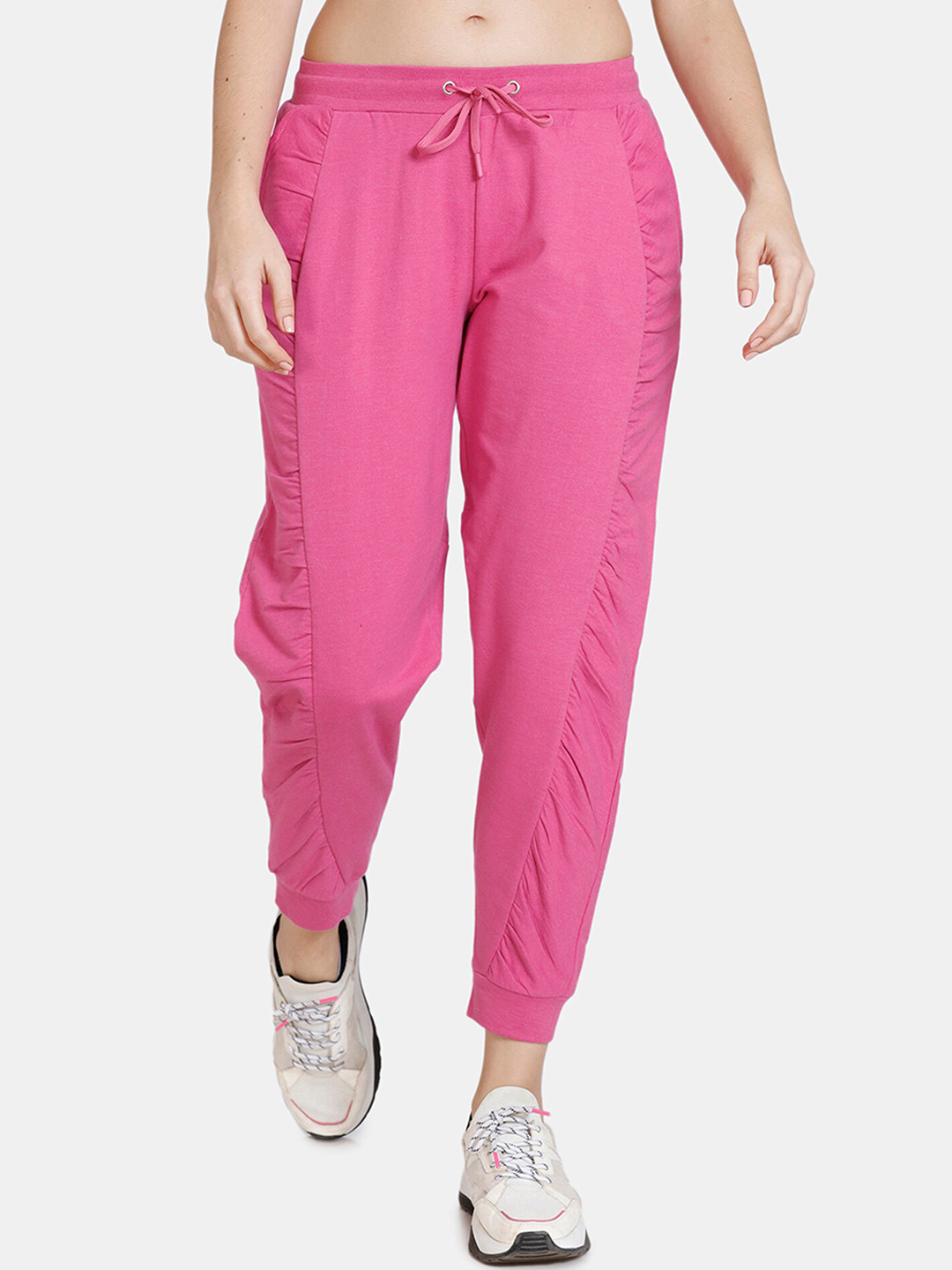 

Zelocity by Zivame Women Pink Printed Cotton Sports Joggers