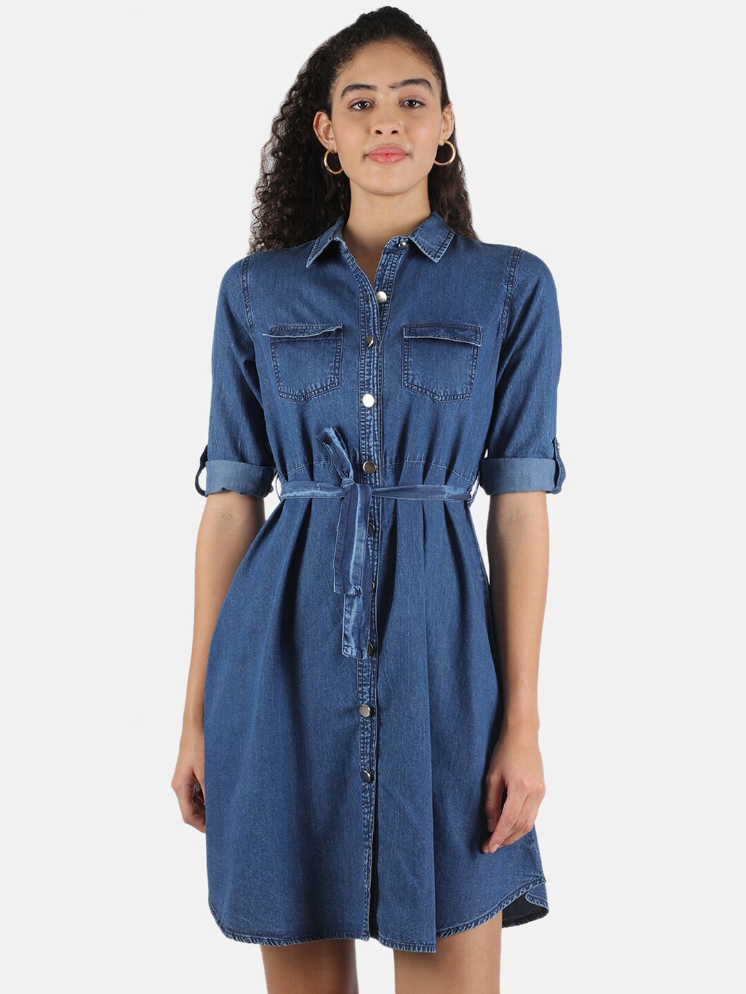 

Monte Carlo Blue Monochrome Front Open Tunic