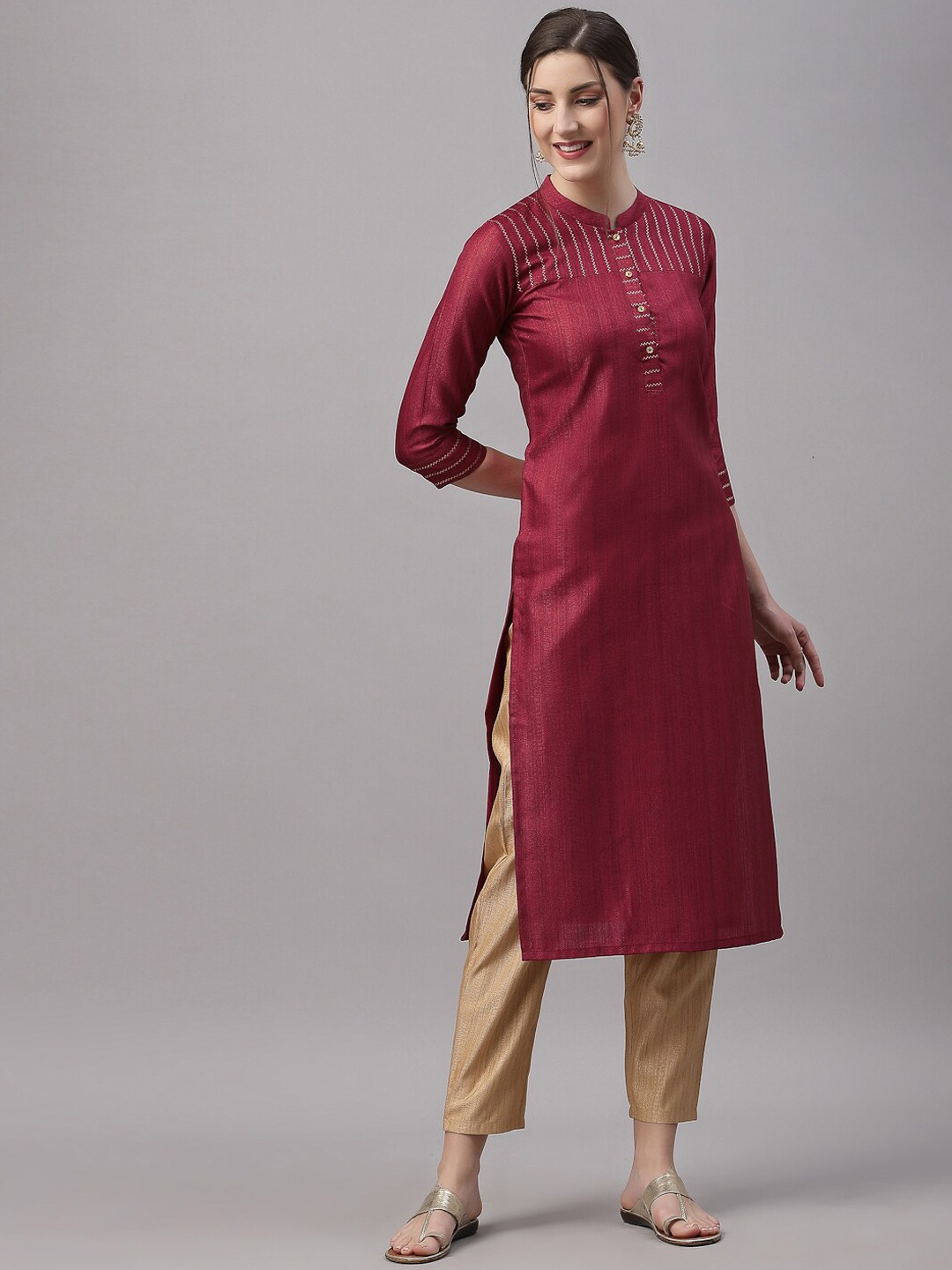 

SANISA Women Maroon Kurta