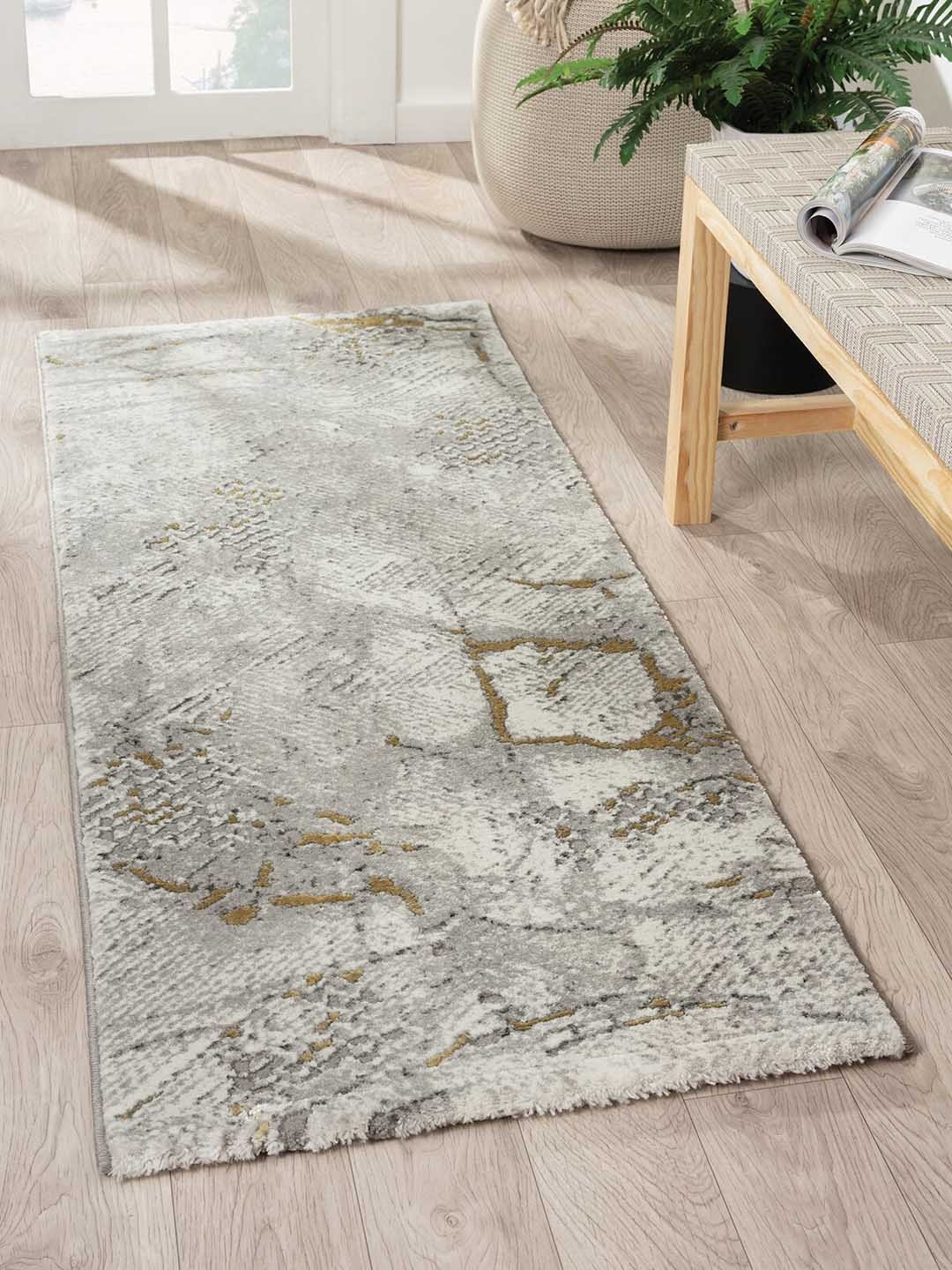 

OBSESSIONS Grey Abstract Floor Runner
