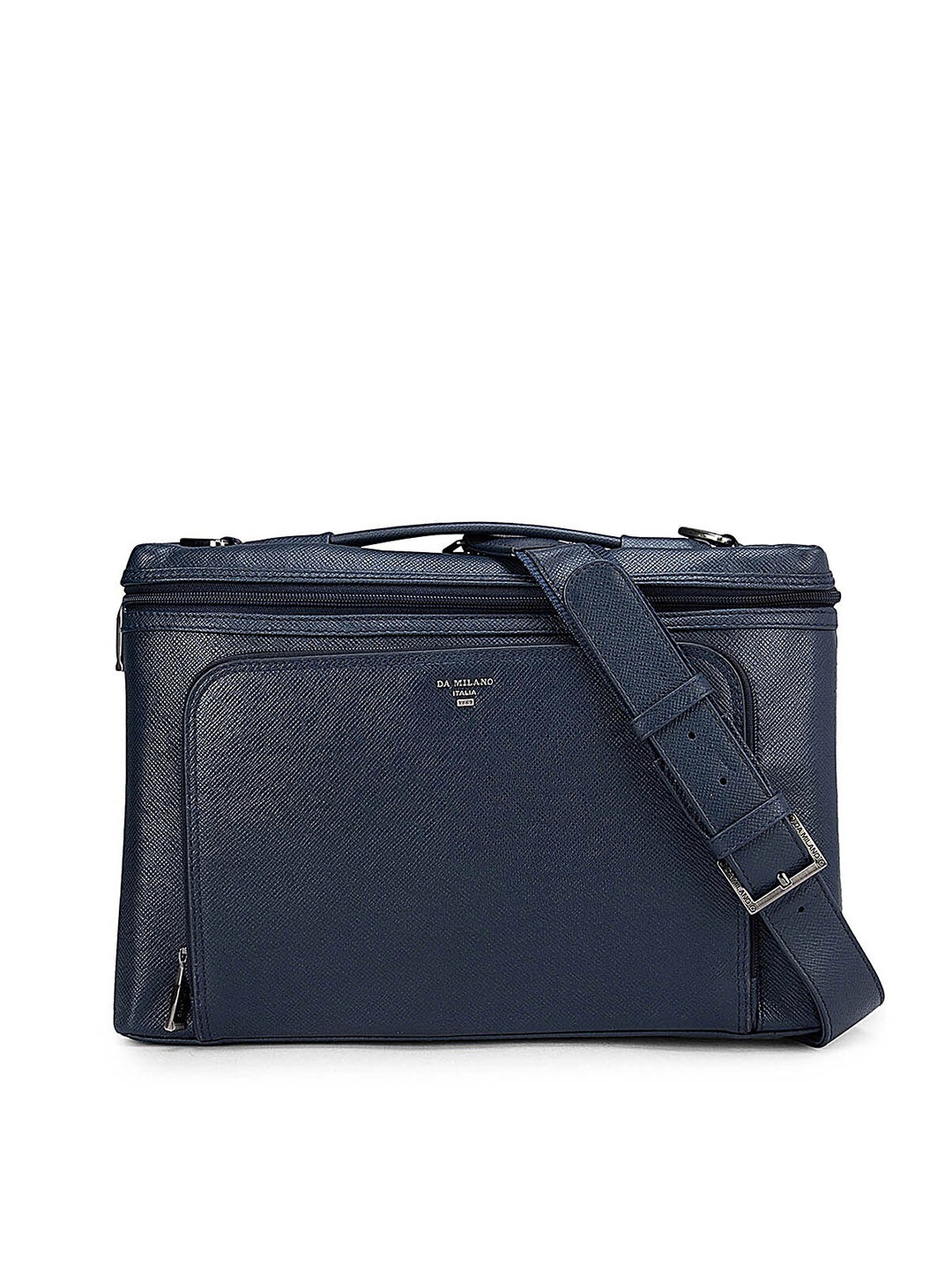 

Da Milano Unisex Navy Blue Leather Laptop Sleeve