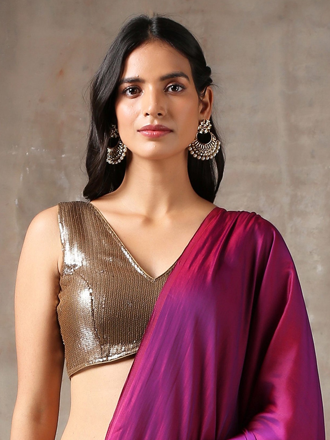 

Swtantra Women Bronze-Coloured Sequin Saree Blouse