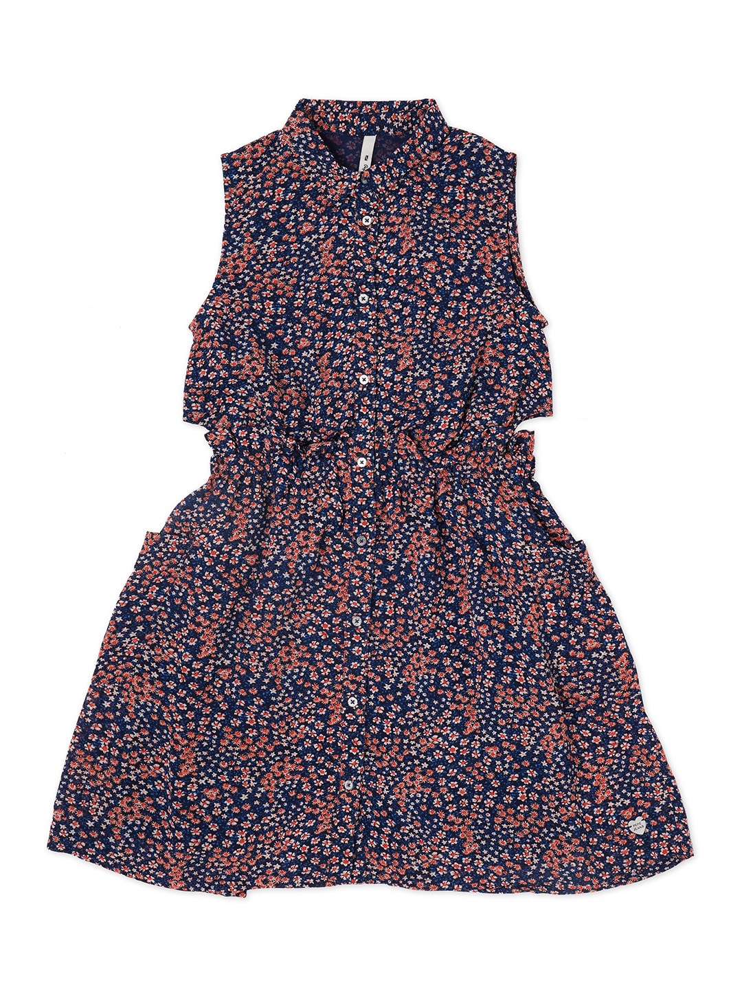 

Pepe Jeans Kids Girls Navy Blue Floral Printed Dress