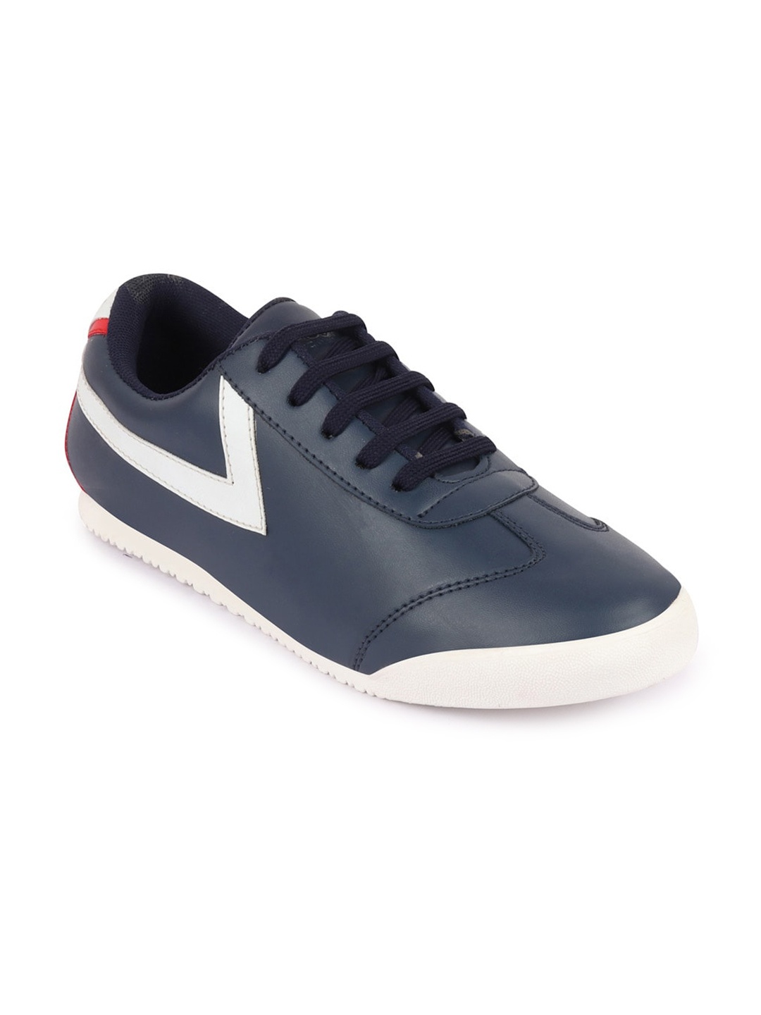 

FAUSTO Men Navy Blue Woven Design PU Sneakers