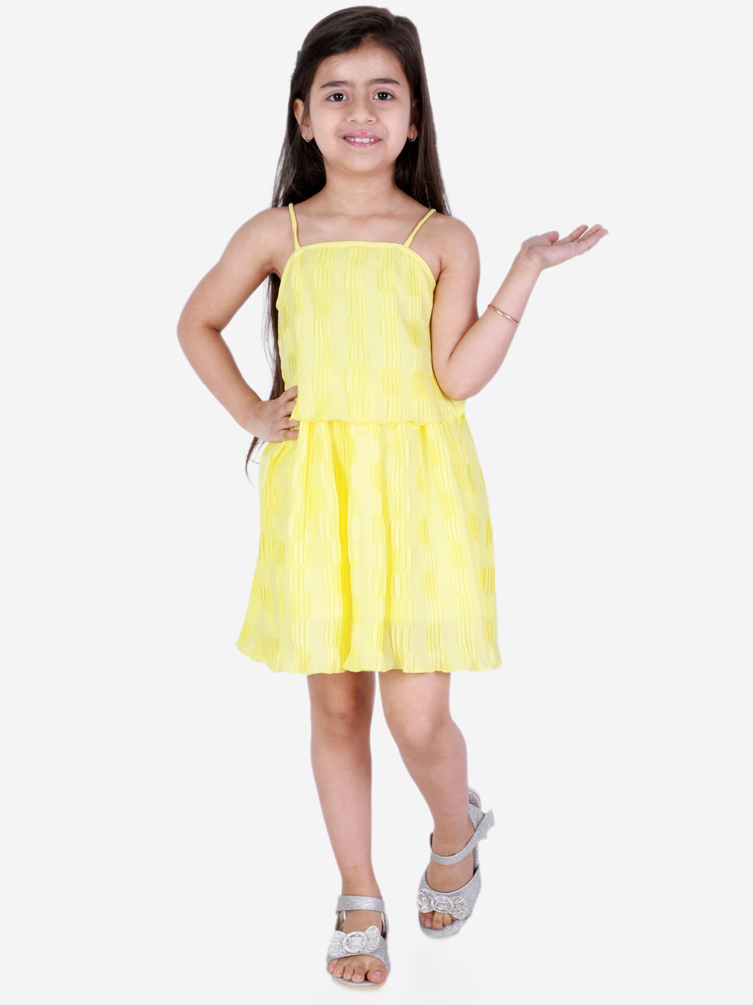 

KidsDew Yellow Layered Crepe Dress