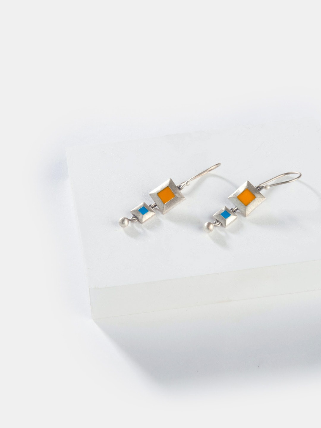 

SHAYA Silver-Toned Contemporary Drop Earrings