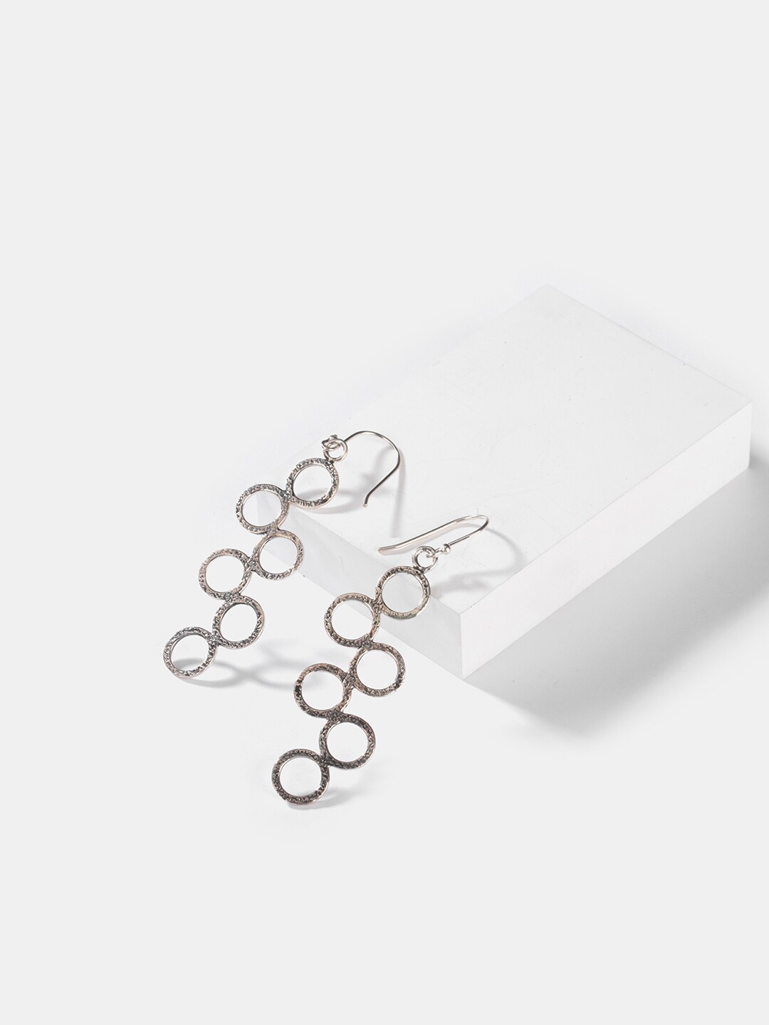 

SHAYA Silver-Toned Contemporary Drop Earrings