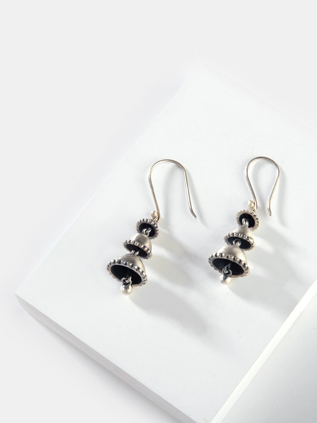 

SHAYA Silver-Toned Contemporary Drop Earrings