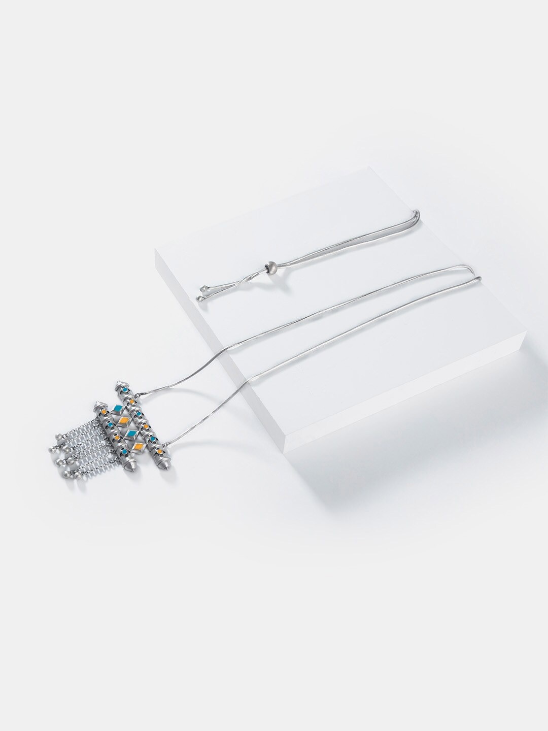 

SHAYA Silver-Toned & Blue Sterling Silver Necklace