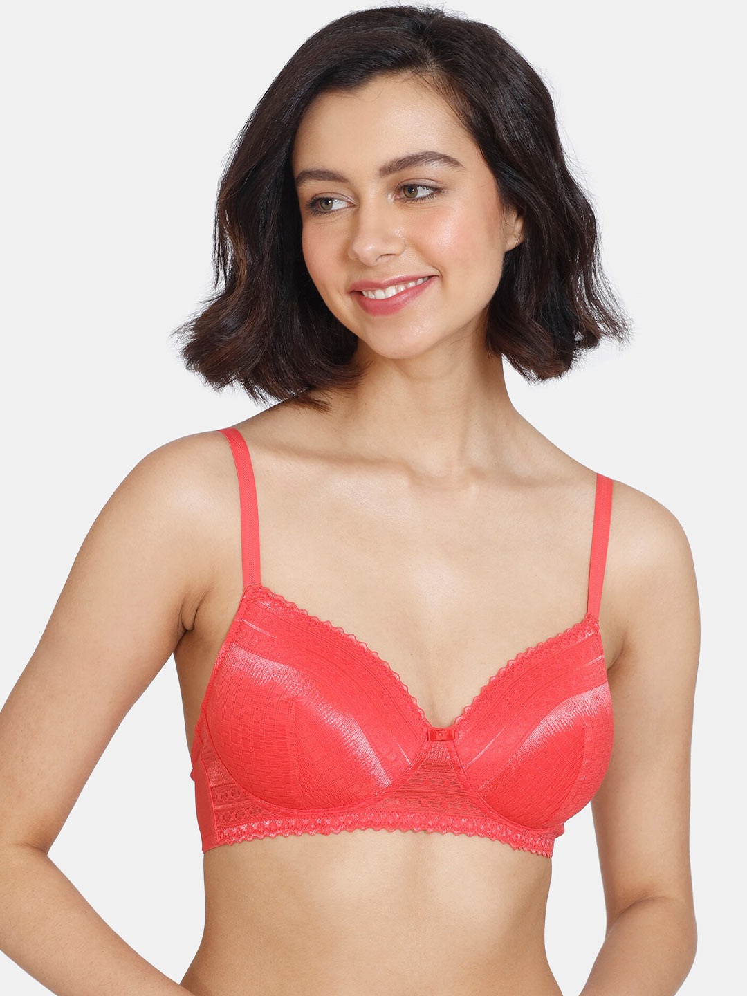 

Zivame Red Lightly Padded Non-Wired Bra