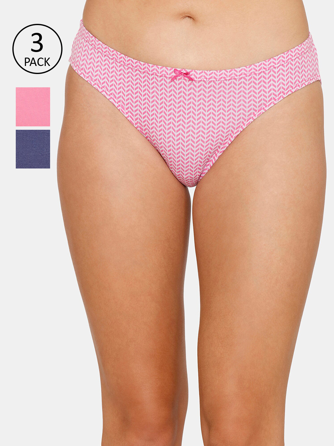 

Zivame Women Pack Of 3 Pink & Blue Bikini Briefs ZI2576FASHBPINK