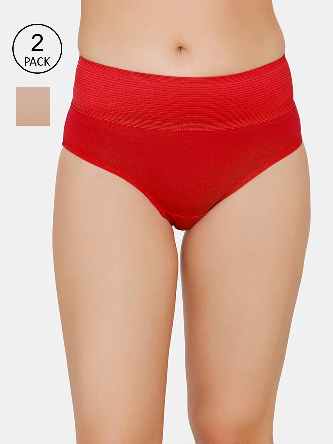 

Zivame Women Pack Of 2 Assorted Hipster Briefs ZI2684FASHBKGLD