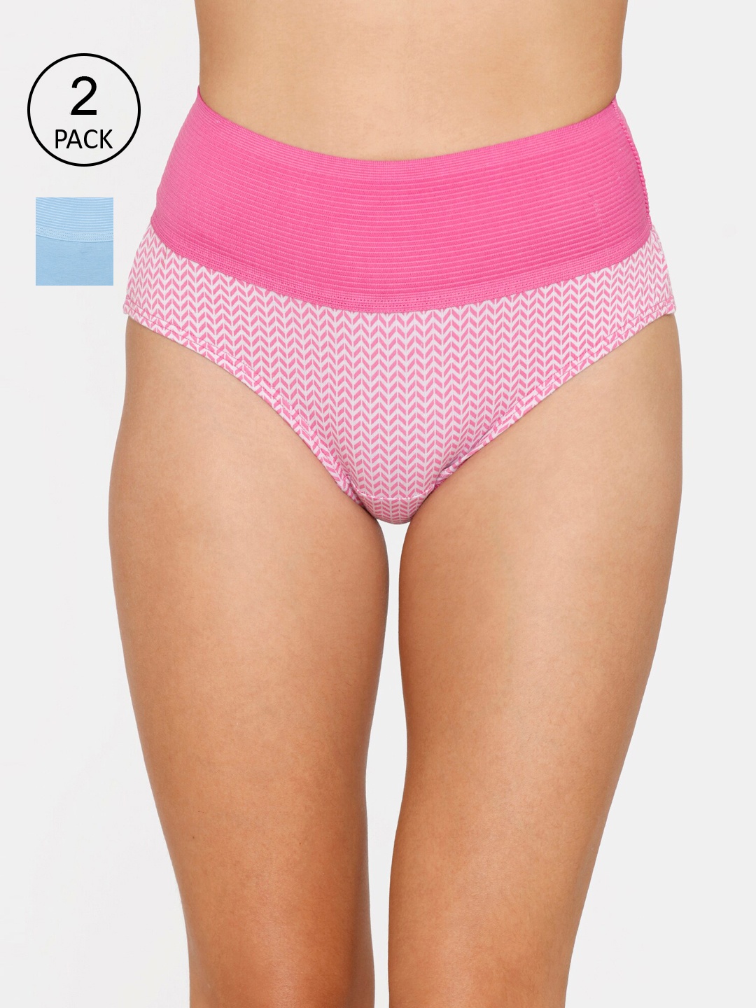 

Zivame Women Pack Of 2 Assorted Hipster Briefs ZI2694FASHASRTD, Pink