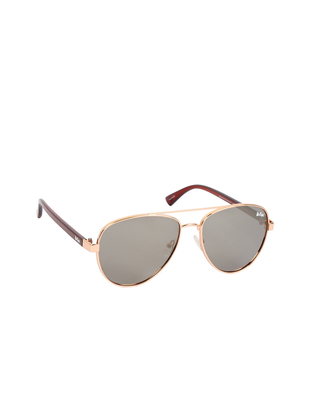 

Lee Cooper Men Grey Lens & Gold-Toned Aviator Sunglasses with Polarised Lens