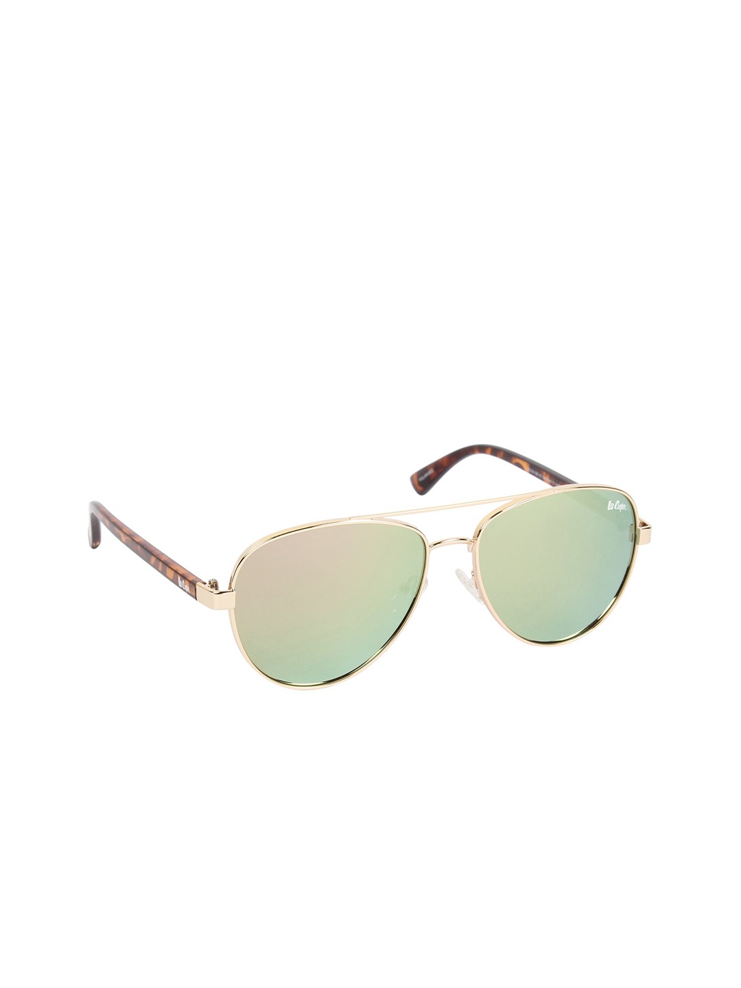 

Lee Cooper Men Mirrored Lens & Brown Aviator Sunglasses with Polarised Lens LC9161NTBPOL, Pink