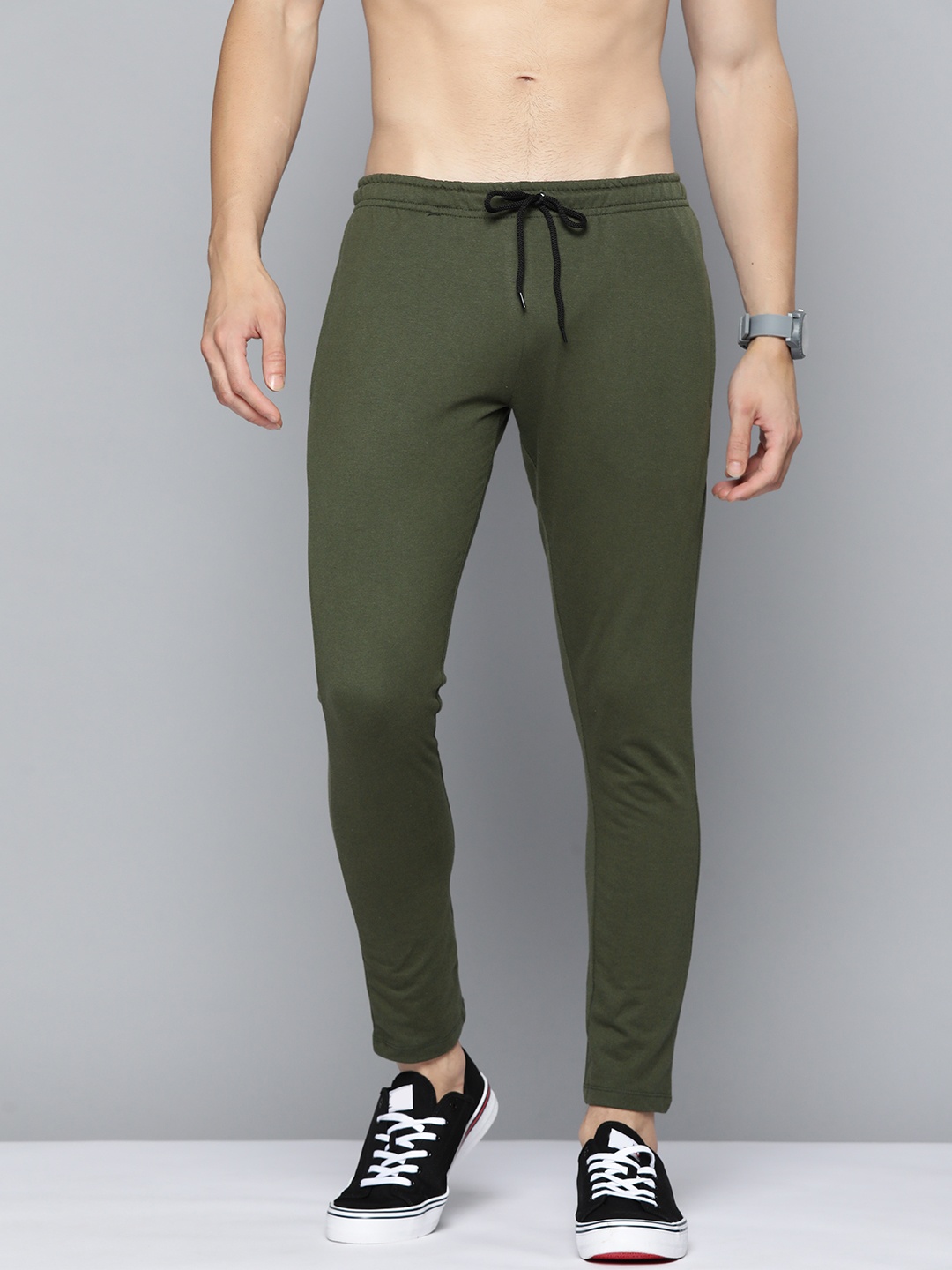 

Kook N Keech Men Olive Green Solid Track Pants