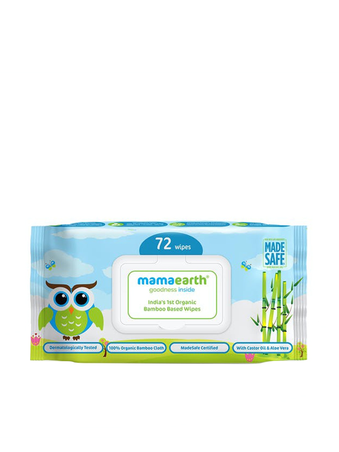 

Mamaearth Organic Bamboo Based Baby Wipes - 72 Wipes, White