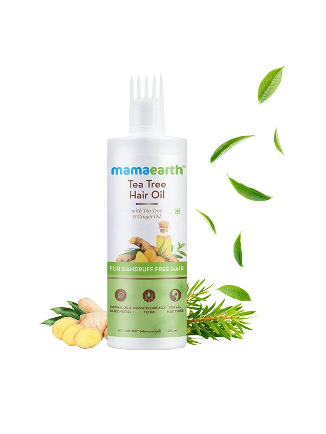 

Mamaearth Tea Tree Hair Oil with Ginger Oil for Dandruff Free Hair - 250 ml, Green