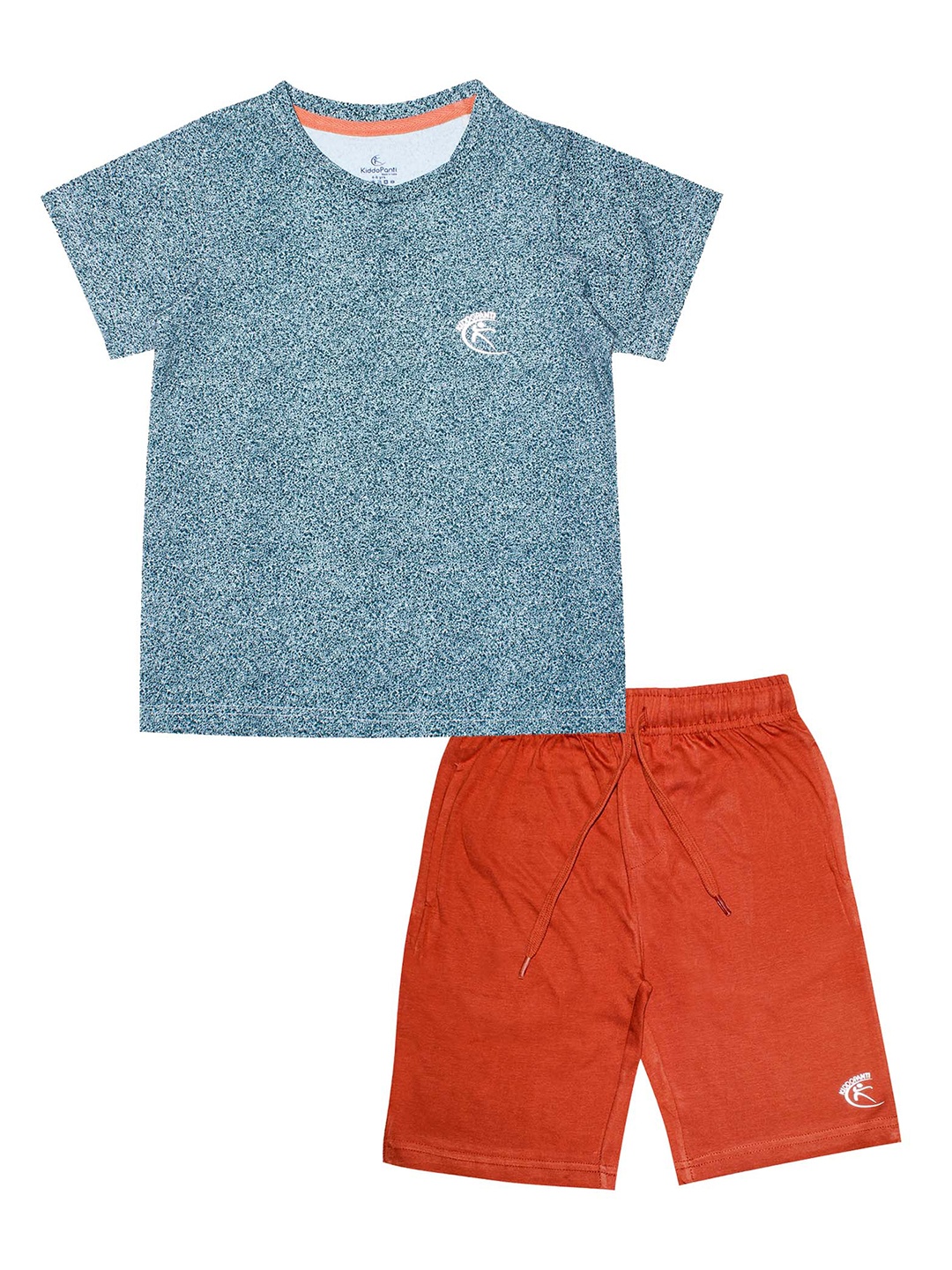 

KiddoPanti Boys Green & Red Printed Pure Cotton T-shirt with Shorts