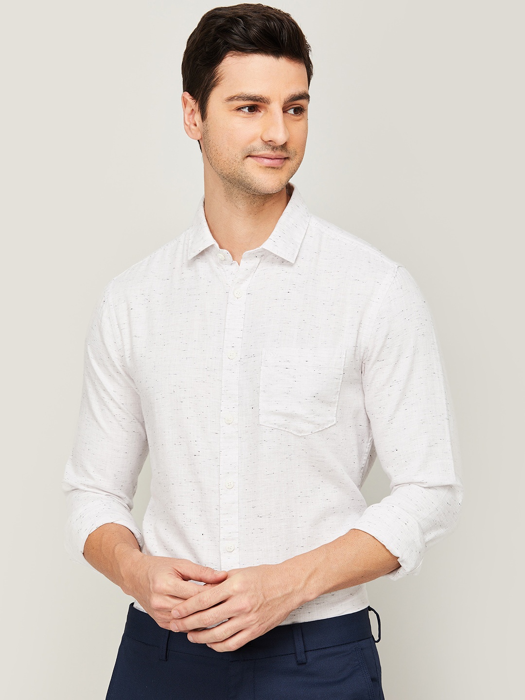 

CODE by Lifestyle Men White Standard Casual Shirt