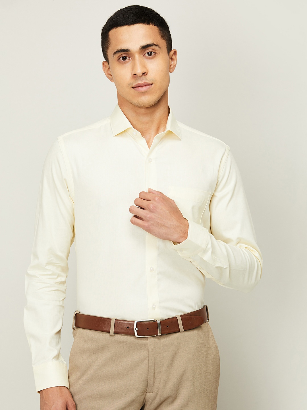 

CODE by Lifestyle Men Yellow Standard Semiformal Shirt