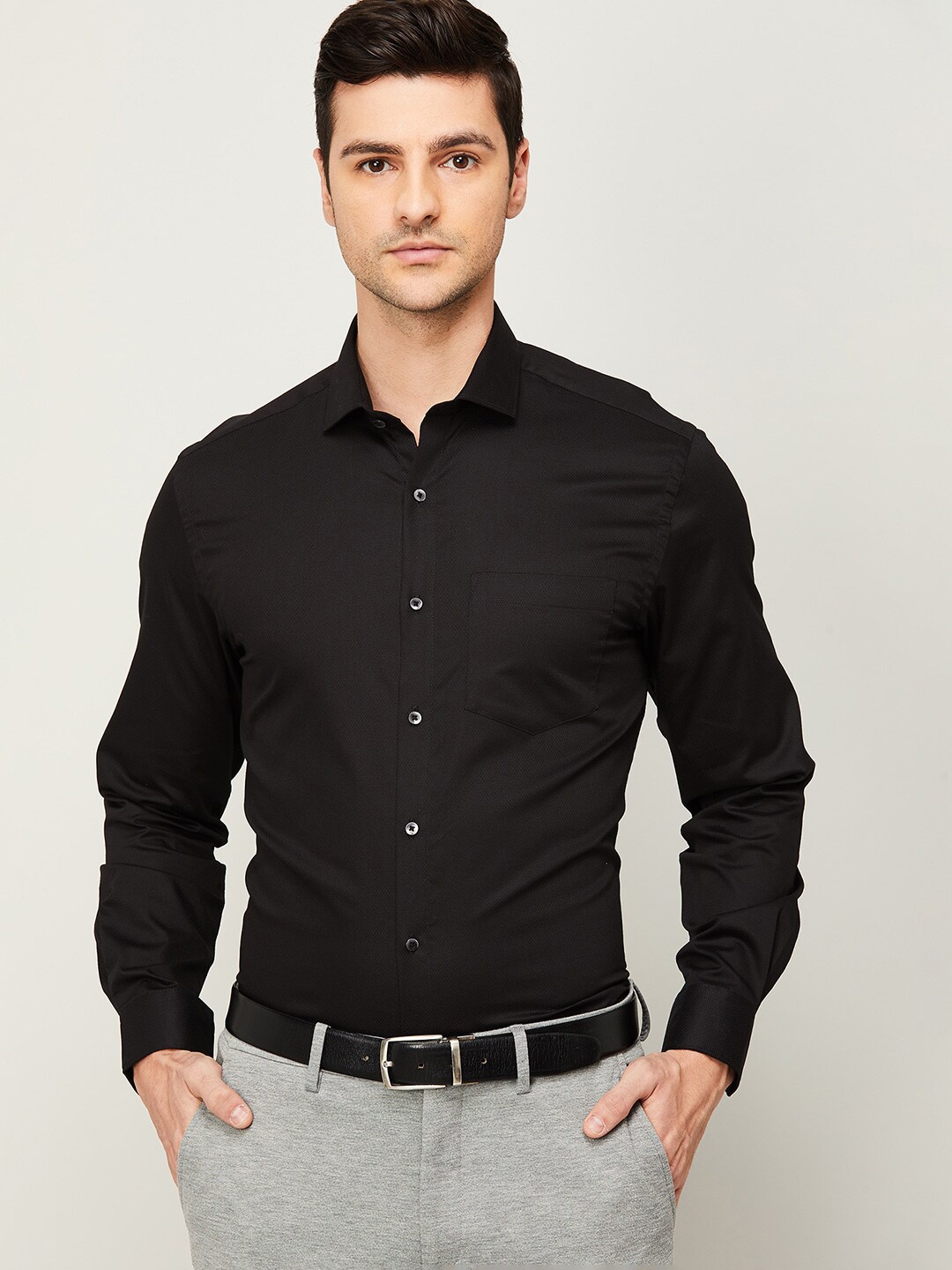 

CODE by Lifestyle Men Black Standard Formal Shirt