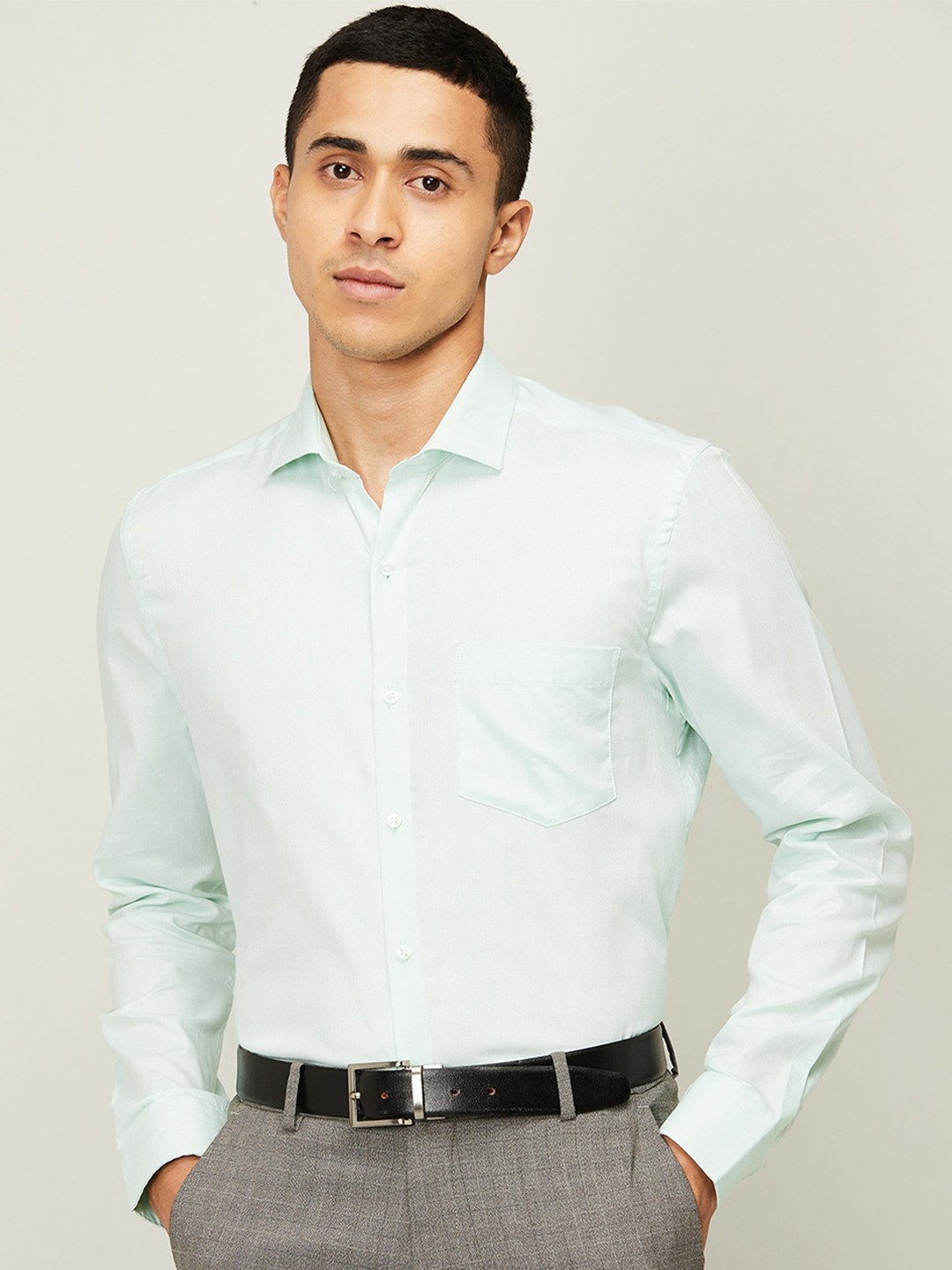 

CODE by Lifestyle Men Green Standard Semiformal Shirt