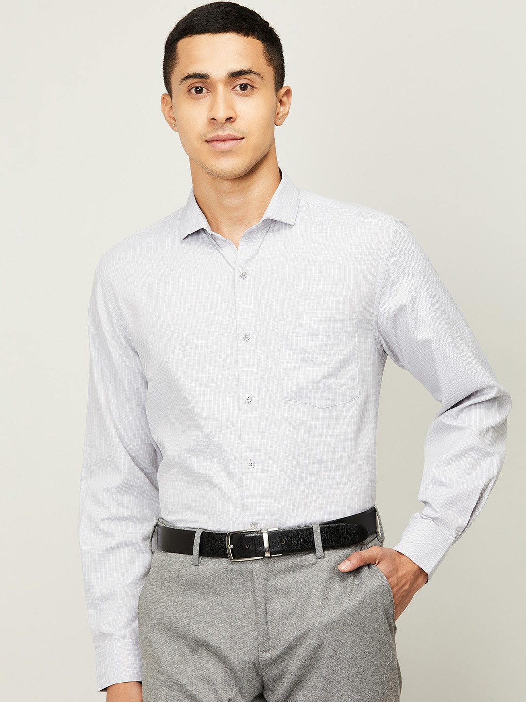 

CODE by Lifestyle Men White Standard Semiformal Shirt