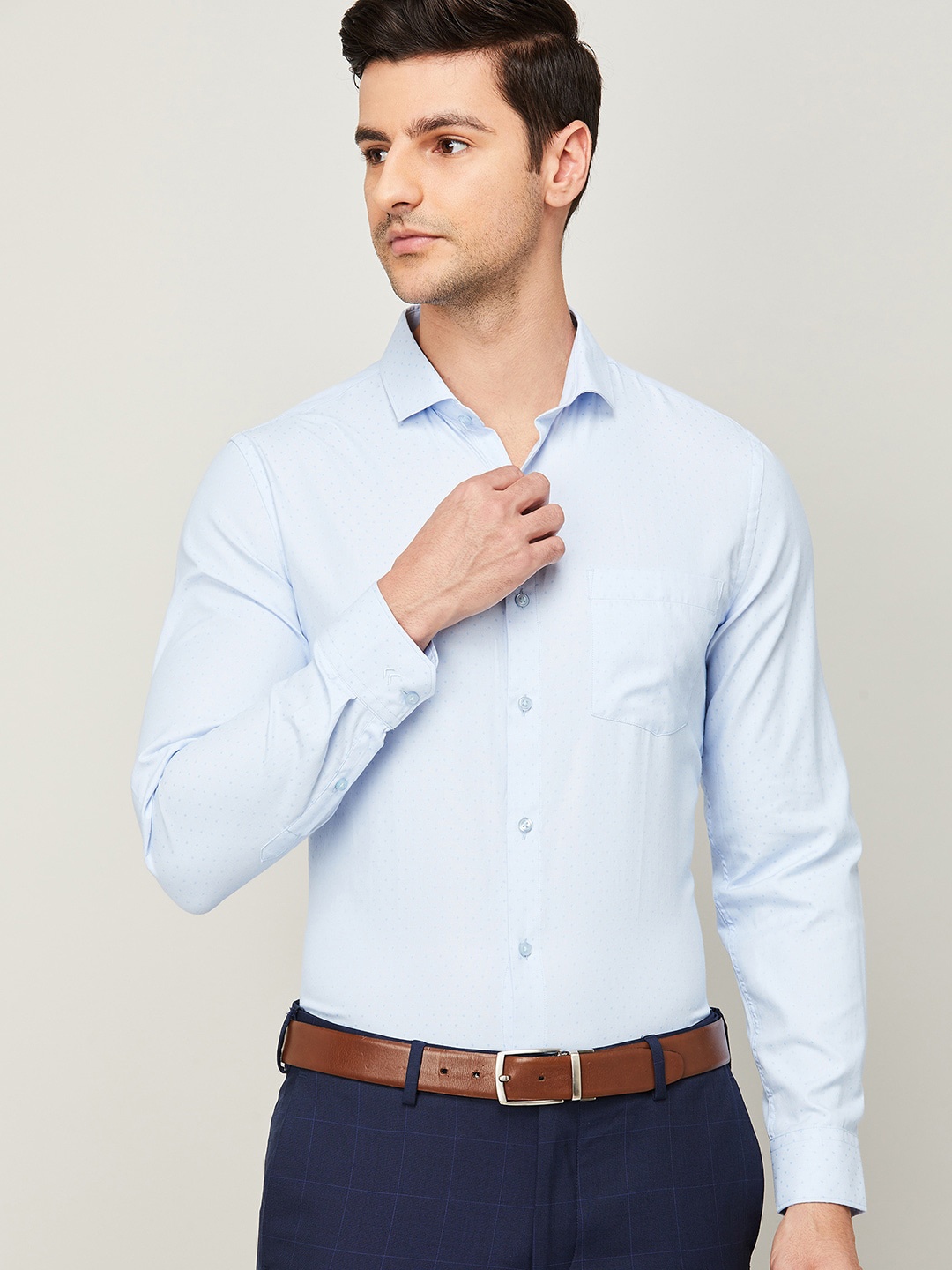 

CODE by Lifestyle Men White Standard Semiformal Shirt