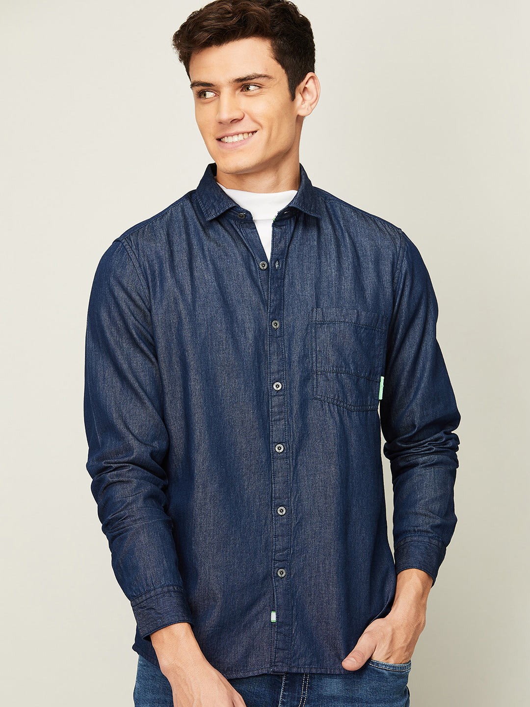 

Bossini Men Blue Standard Casual Shirt