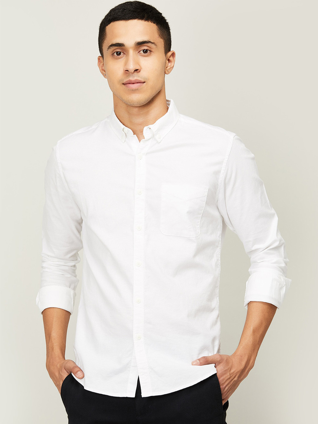 

Fame Forever by Lifestyle Men White Standard Casual Shirt