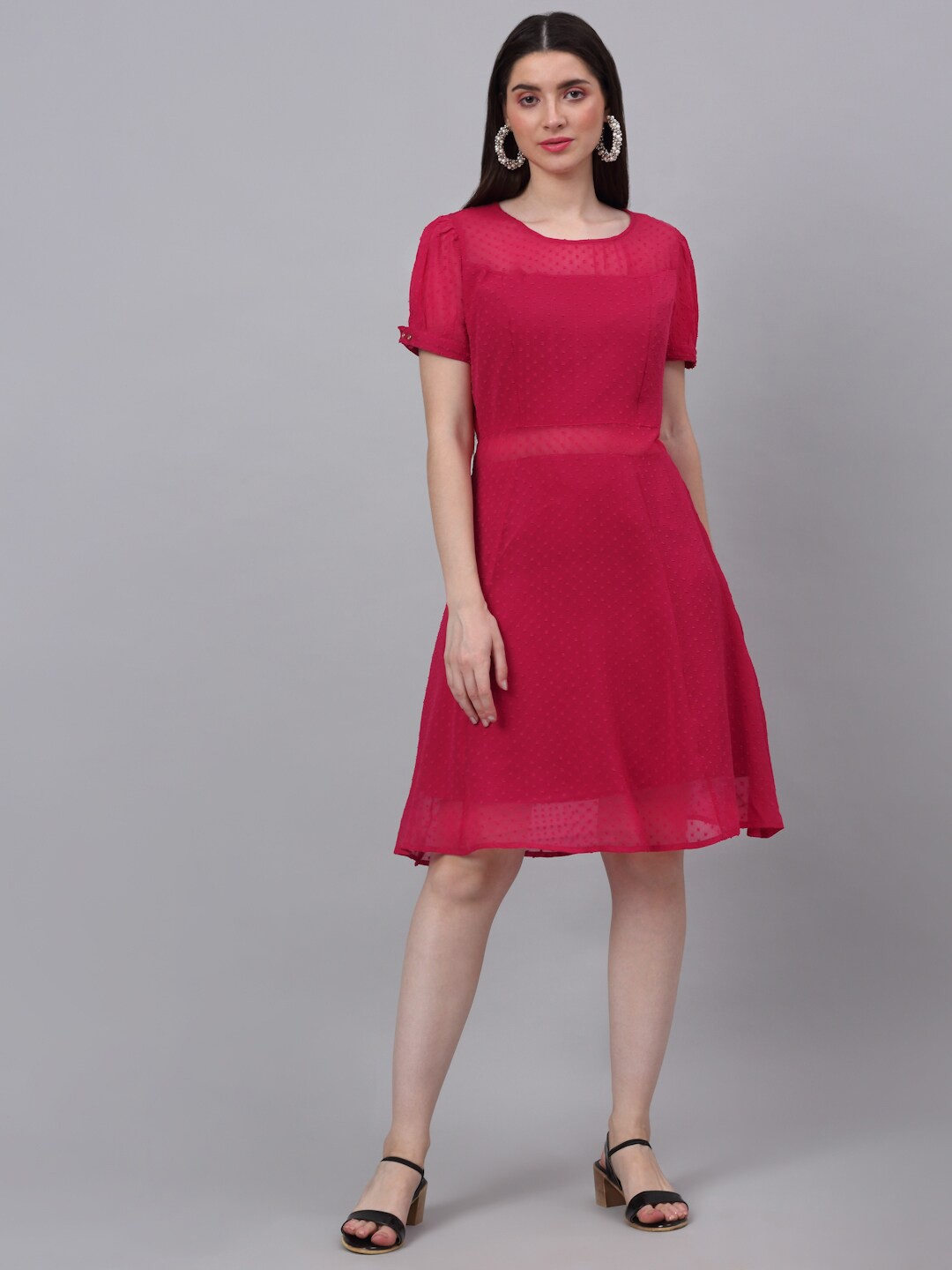 

NEUDIS Red Chiffon Empire Dress