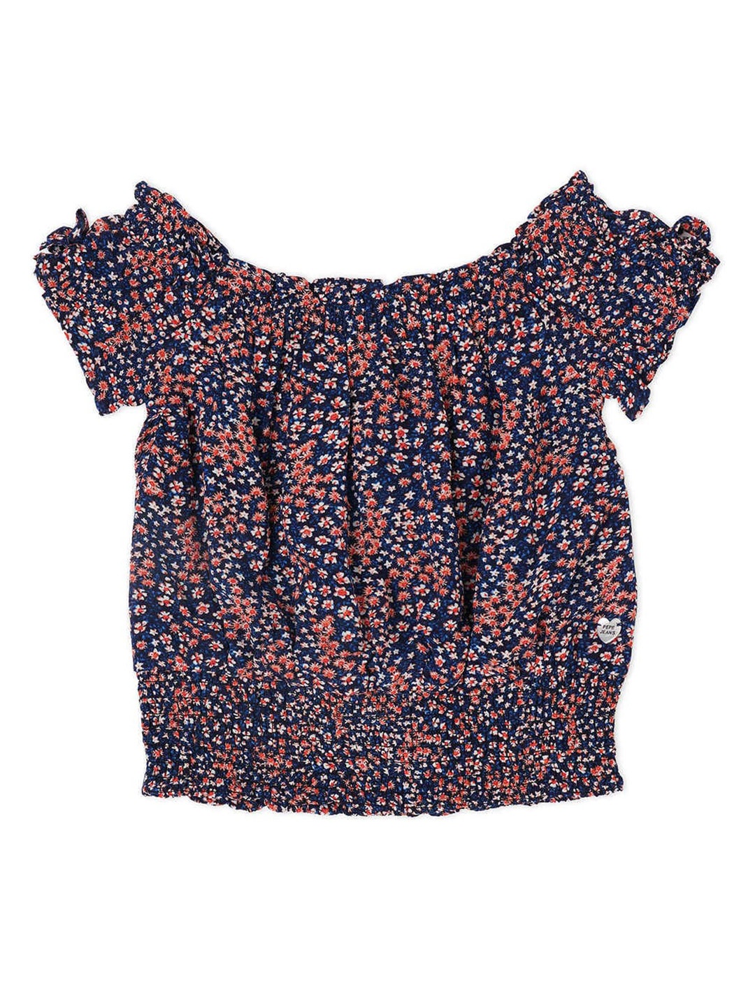 

Pepe Jeans Multicoloured Floral Print Off-Shoulder Blouson Top, Multi