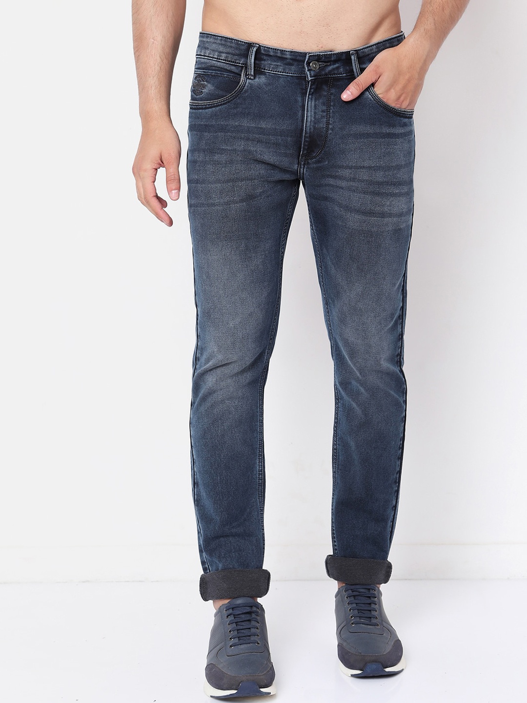 

Rex Straut Jeans Men Blue Smart Slim Fit Heavy Fade Stretchable Jeans