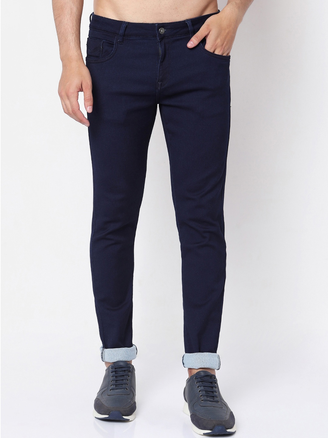

Rex Straut Jeans Men Blue Smart Slim Fit Slash Knee Stretchable Jeans