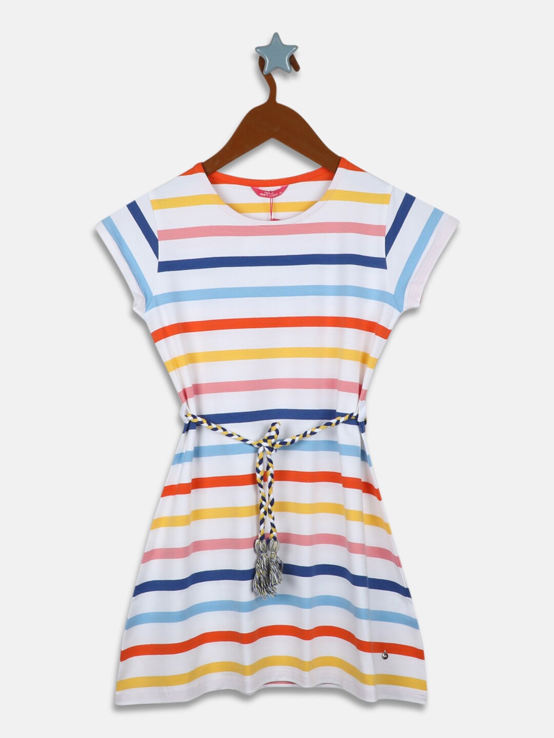 

Monte Carlo Girls White & Red Striped A-Line Dress