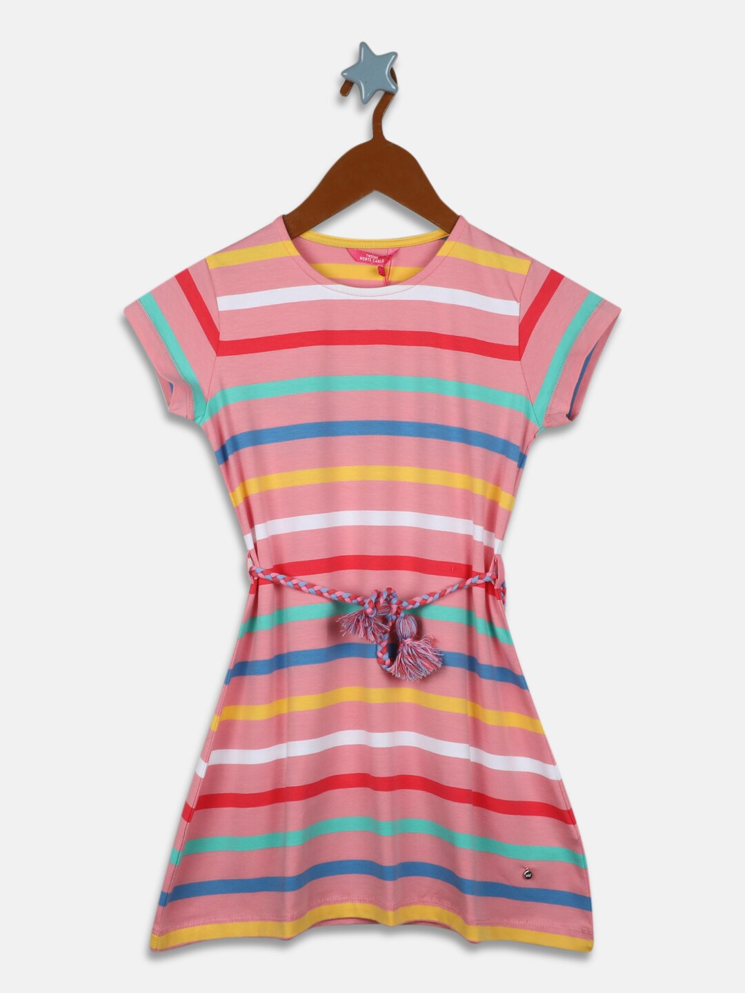 

Monte Carlo Pink Striped Round Neck Dress