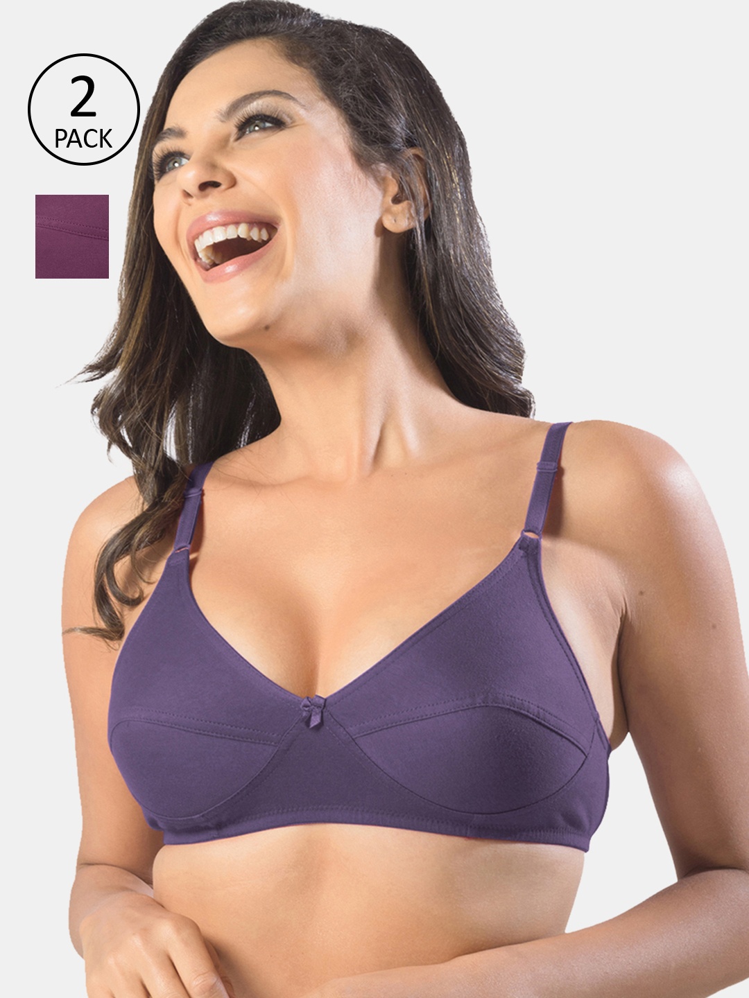 

Sonari Purple & Navy Blue Set Of 2 Non-Padded Non-Wired Bra