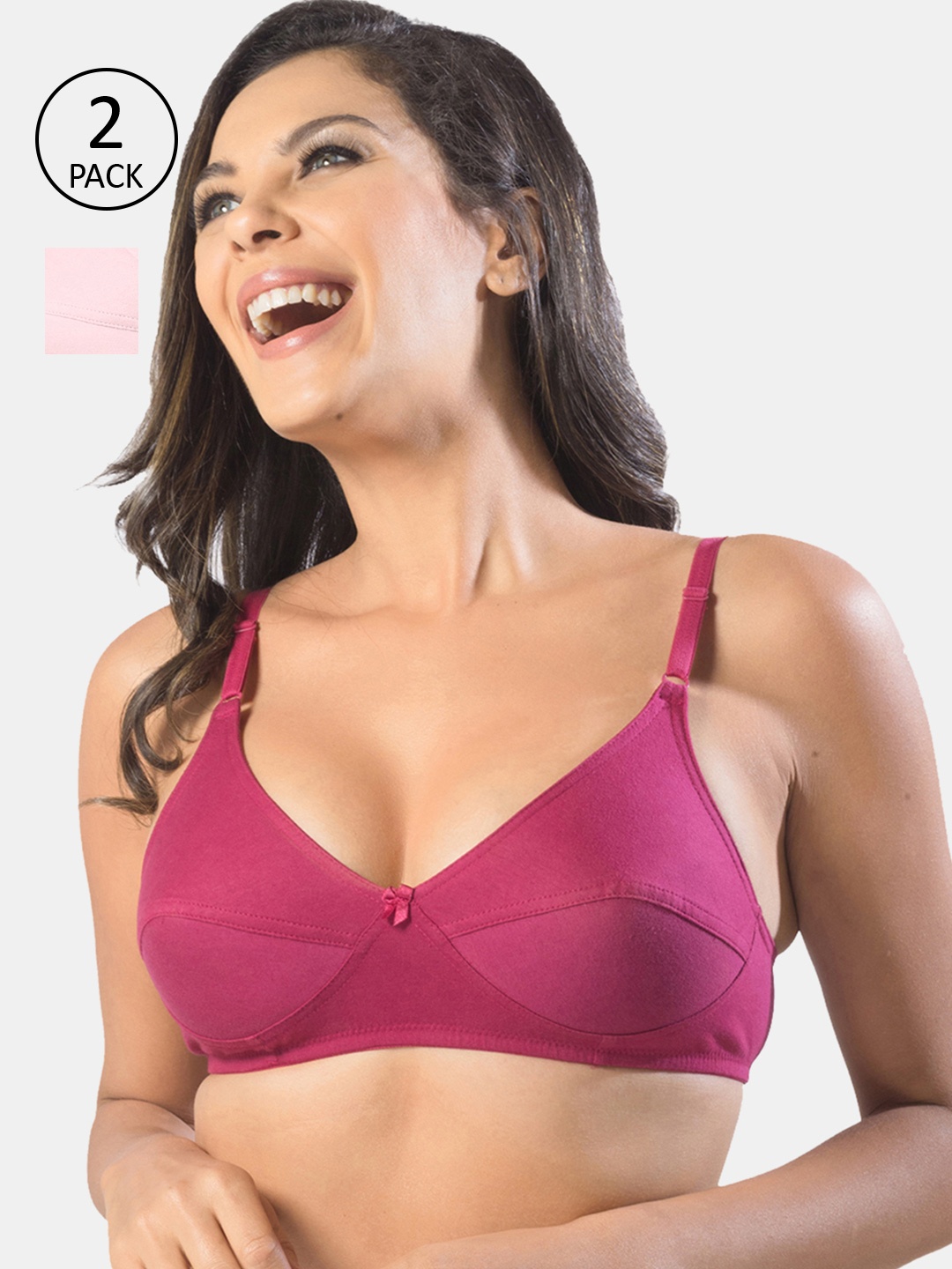

Sonari Pink & Magenta Pack of 2 Non Padded Non Wired Everyday Bra