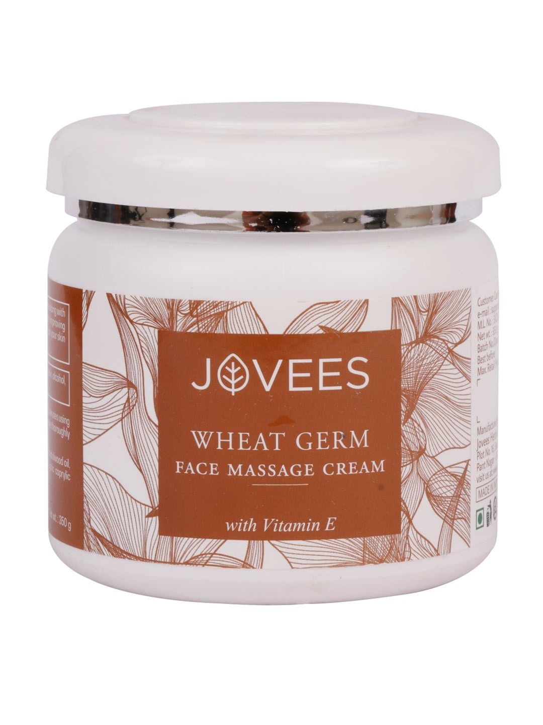 

Jovees Wheat Germ Face Massage Cream with Vitamin E - 350 g, Brown