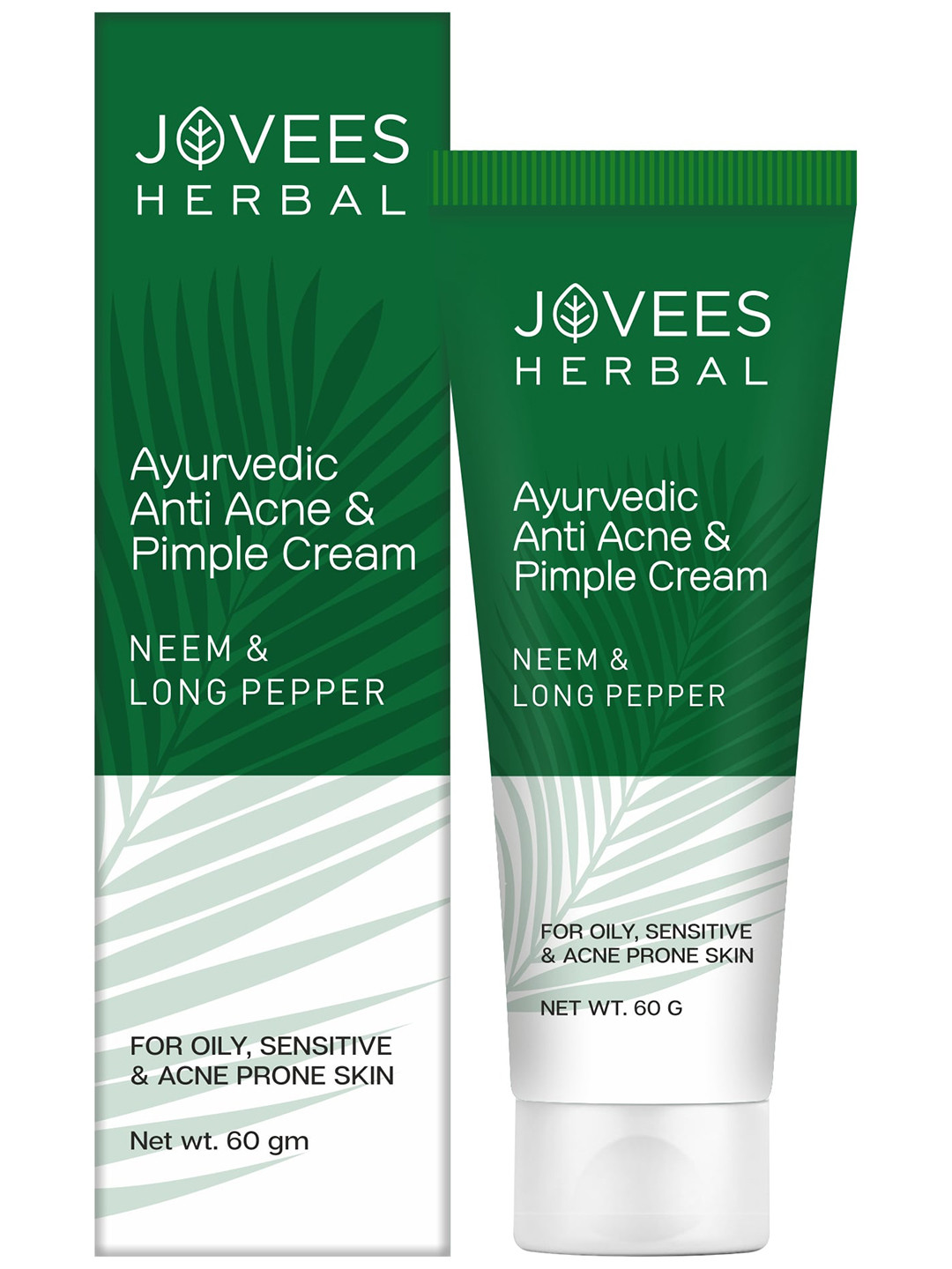 

Jovees Anti Acne & Pimple Cream with Neem & Long Pepper 60 g, White