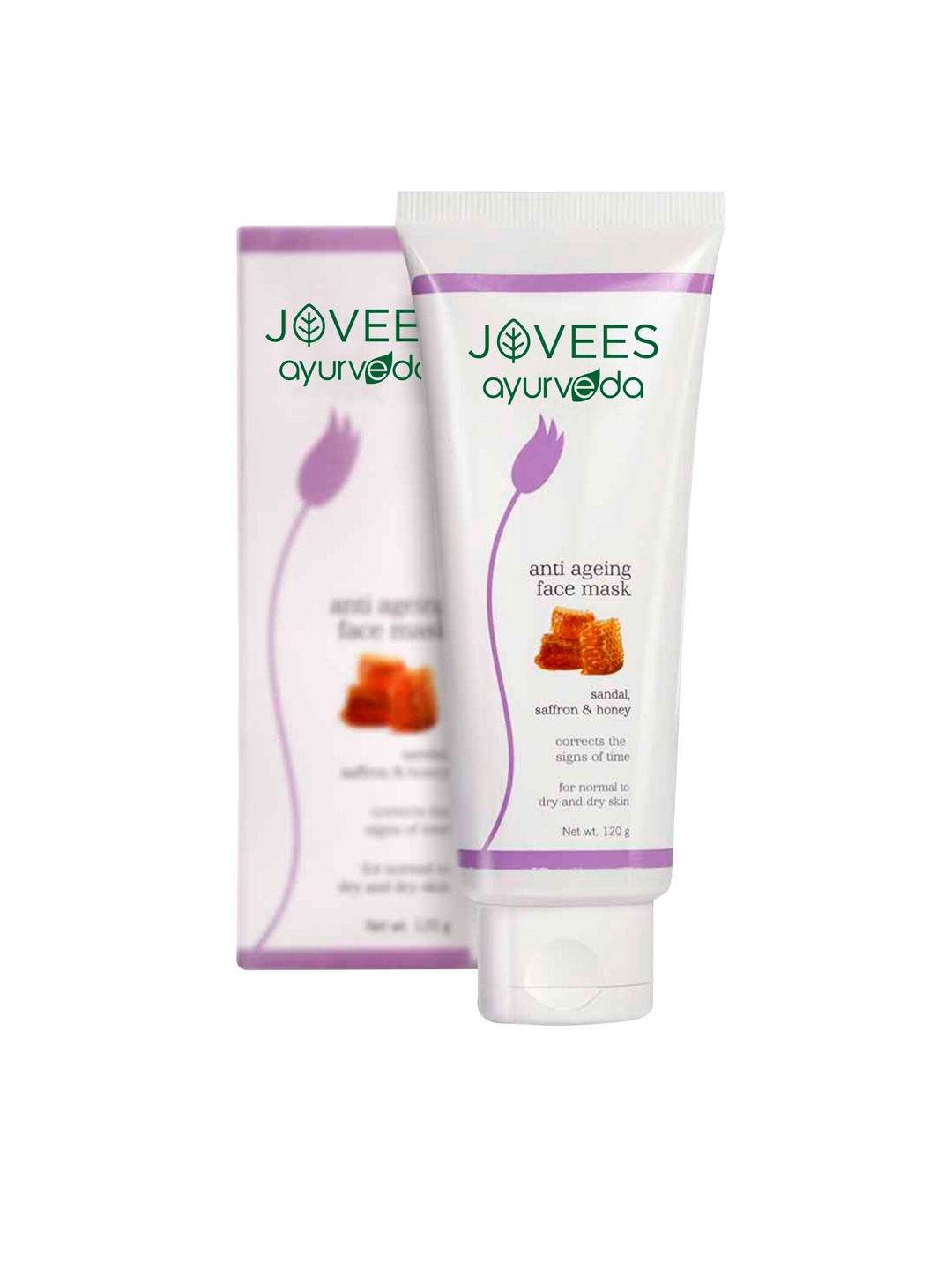 

Jovees Anti Ageing Face Mask with Sandalwood & Saffron 120 g, White