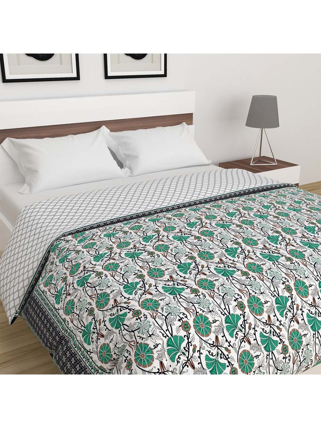 

Home Centre Blue & Navy Blue 410 TC Cotton Double Bed Comforter