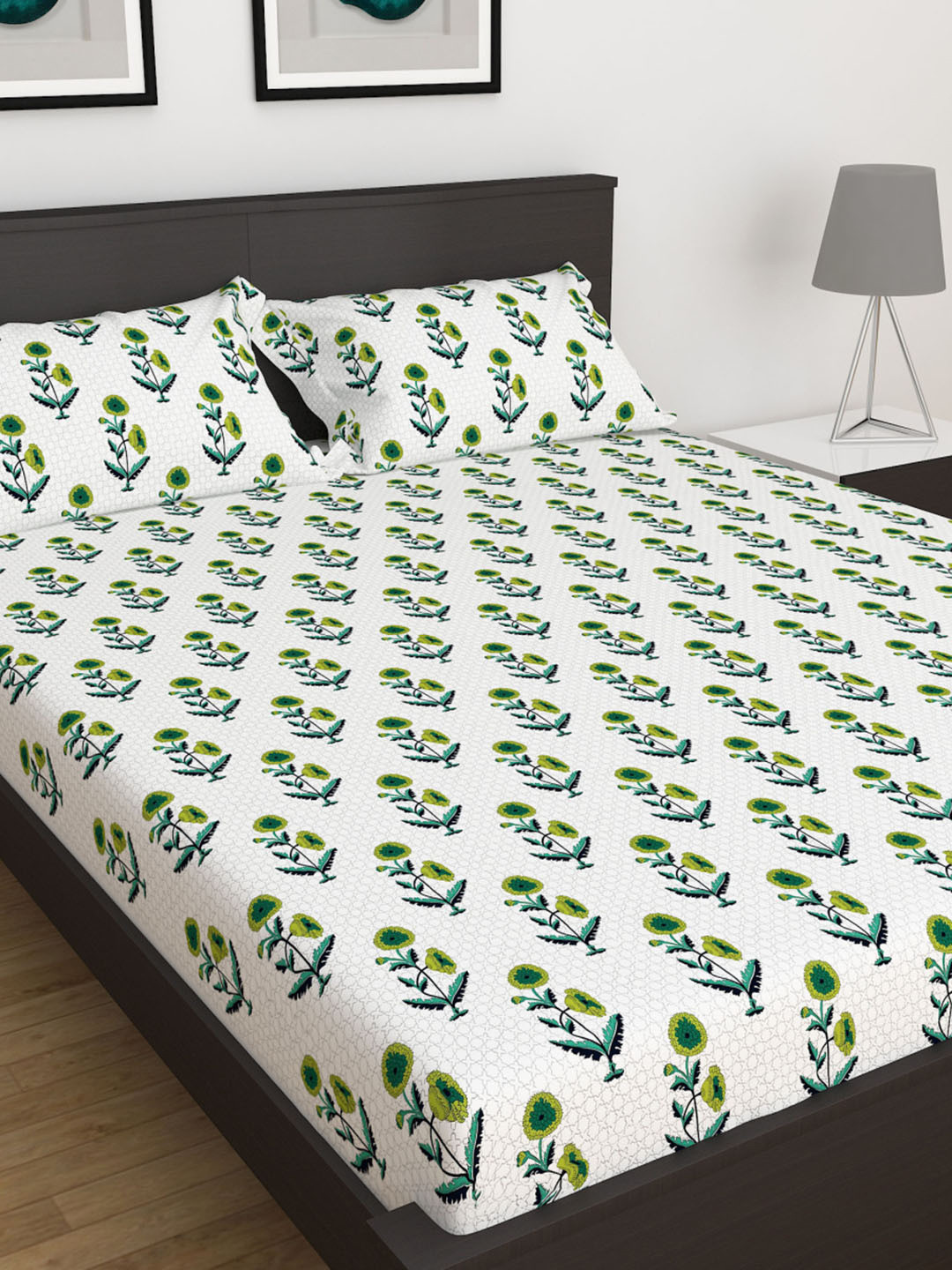 

Home Centre India Inspired White Cotton King Bedsheet Set - 254x274cm - 3Pcs