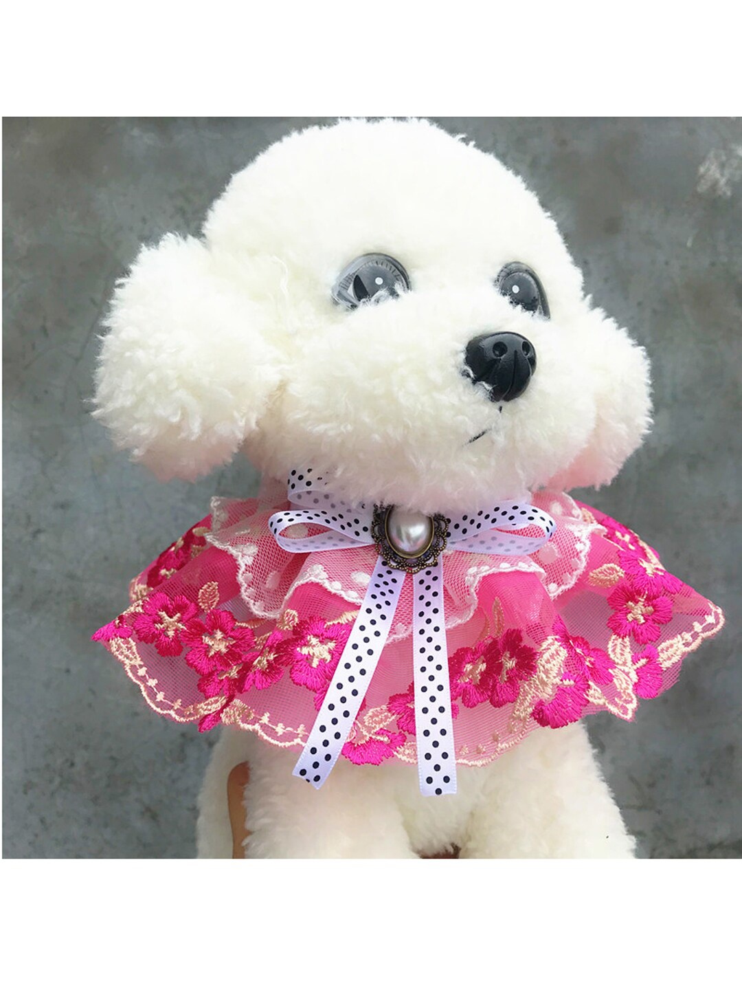 

PAWCHIE Pink Layered Pet Bowknot Lace Collar