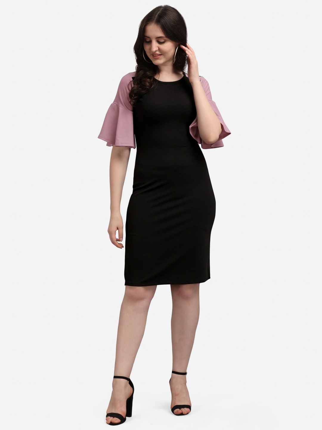 

PURVAJA Lavender & Black Sheath Dress