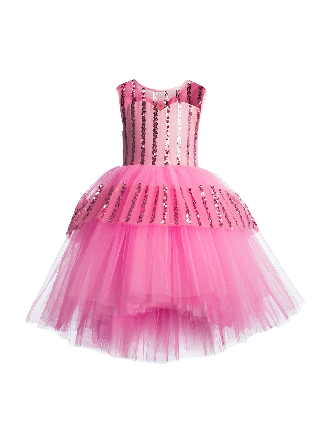 

Toy Balloon kids Pink Layered Net Dress