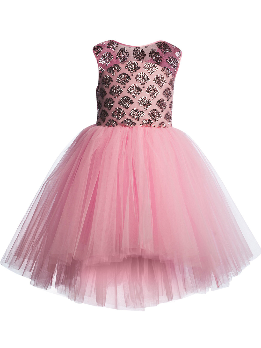 

Toy Balloon kids Pink Layered Net Dress