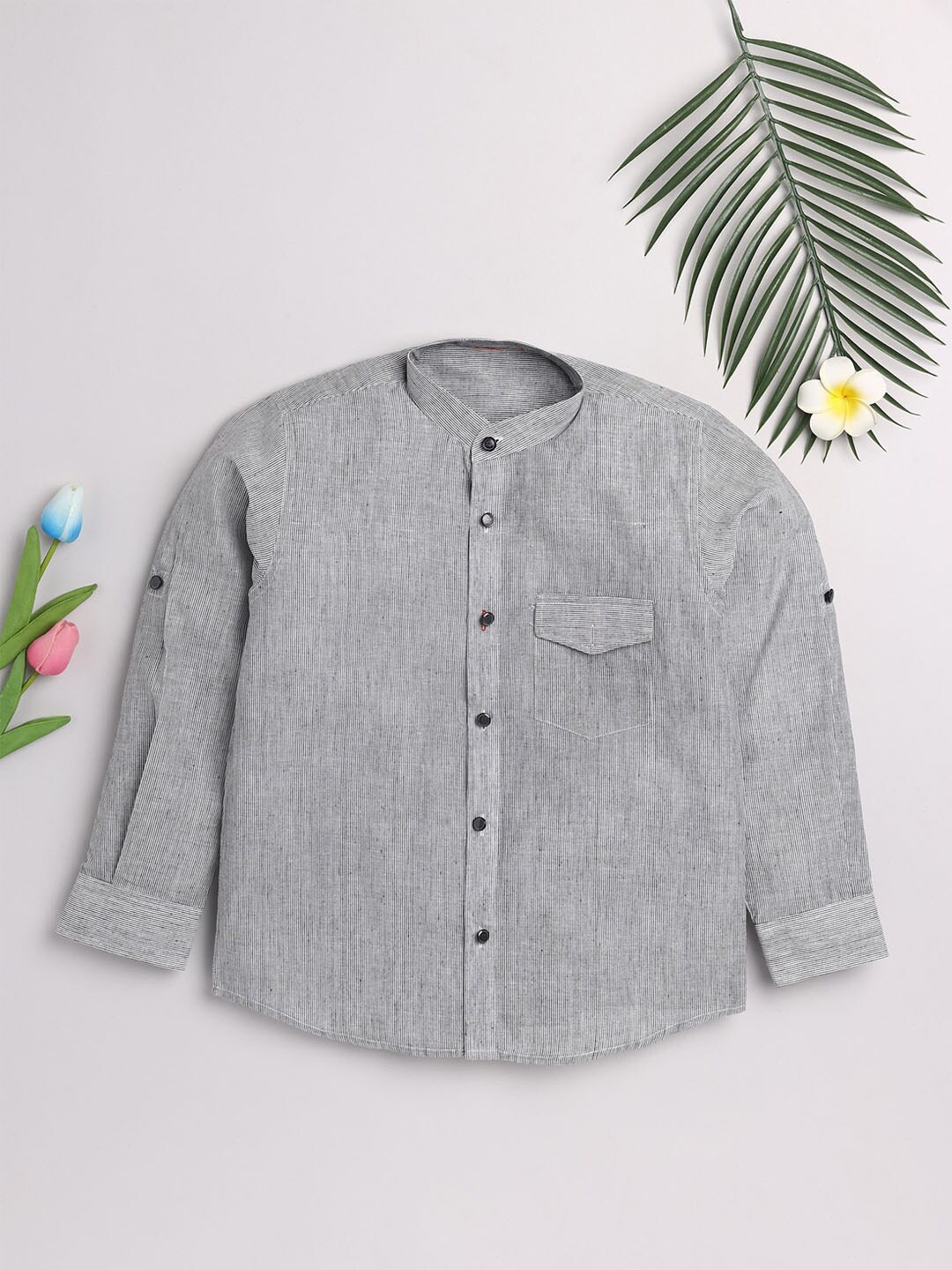 

JBN Creation Boys Grey Classic Casual Shirt