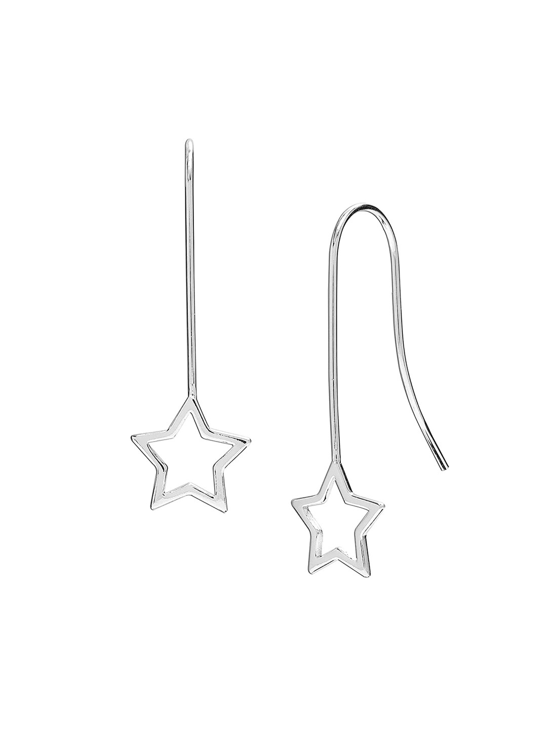 

LeCalla Silver-Toned Contemporary Half Hoop Earrings